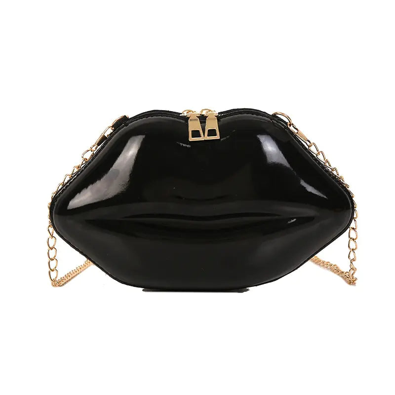 Mini-tassen voor vrouwen 2023 Nieuwe mode All-match dames schoudertas PU effen kleur rits crossbody lakleren lip chain tas