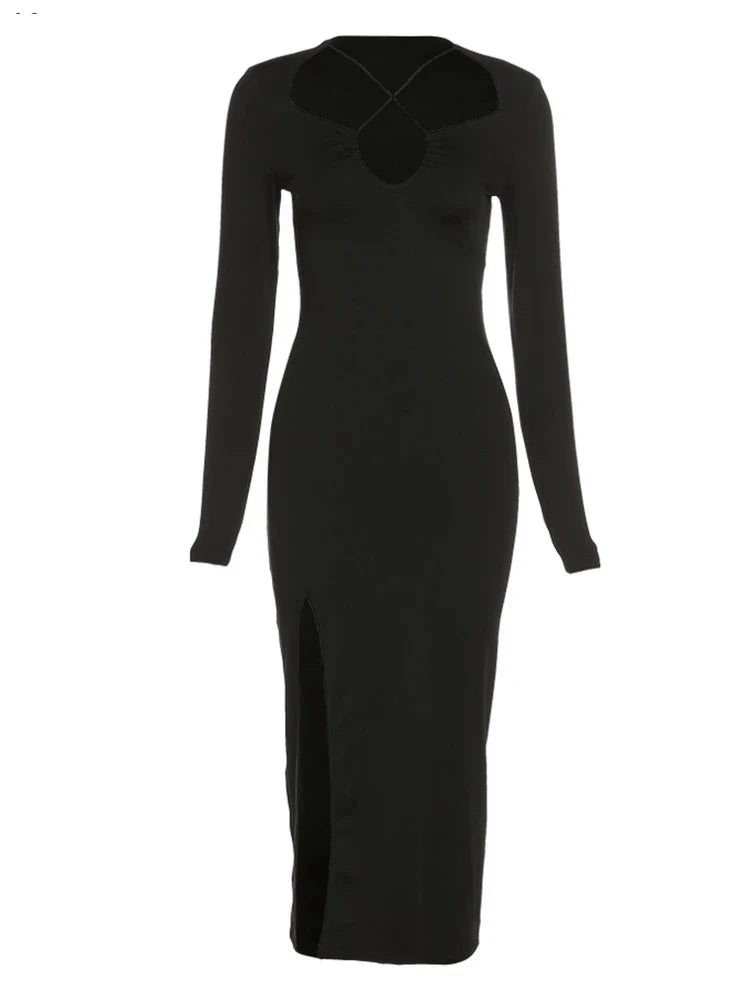 Maxi-jurk met gekruiste decolleté