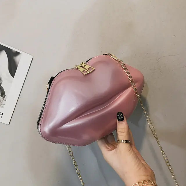 Mini-tassen voor vrouwen 2023 Nieuwe mode All-match dames schoudertas PU effen kleur rits crossbody lakleren lip chain tas