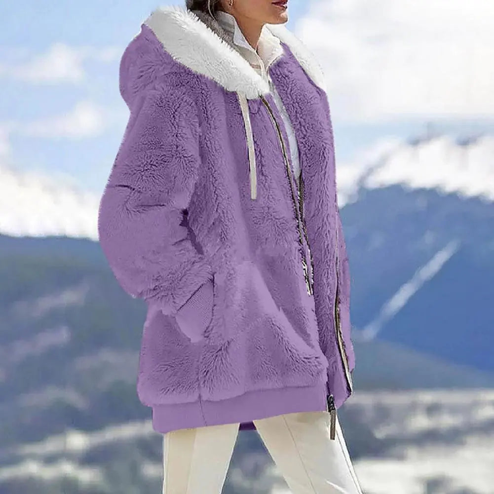 Plush Zipper Coat