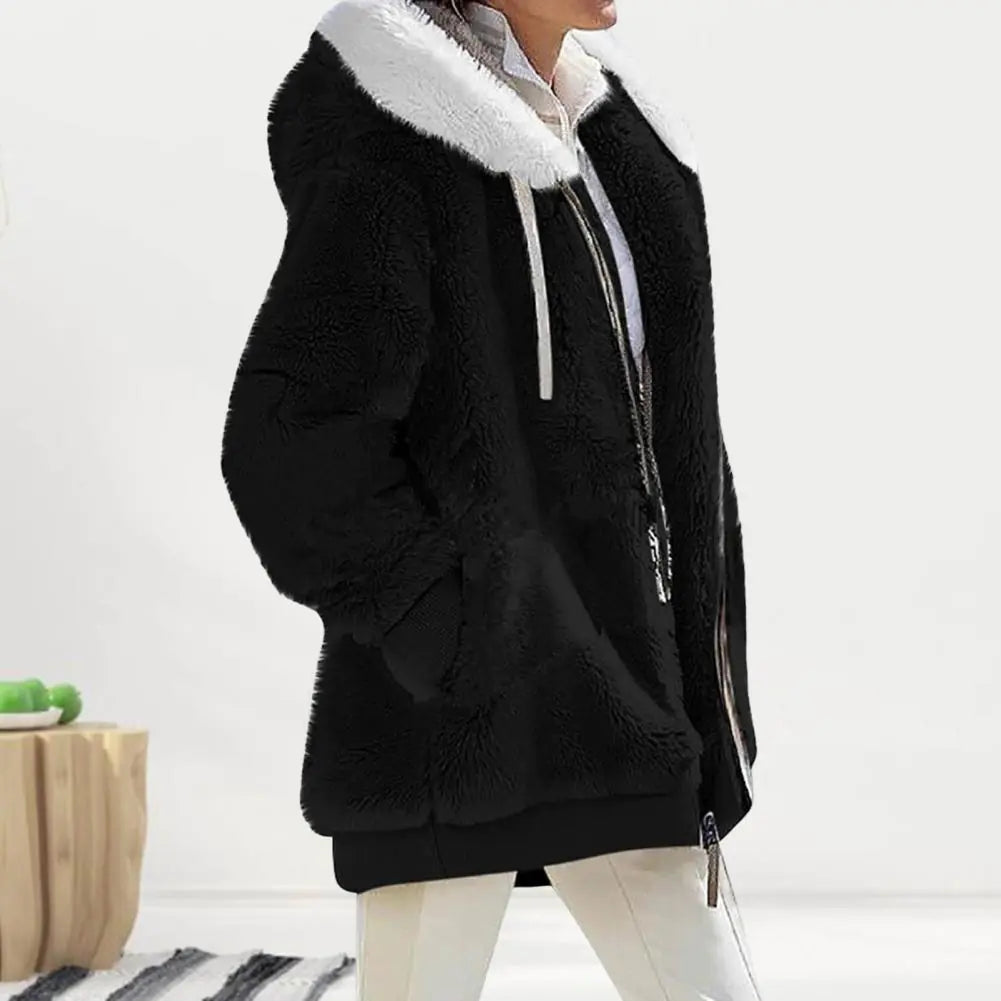 Plush Zipper Coat