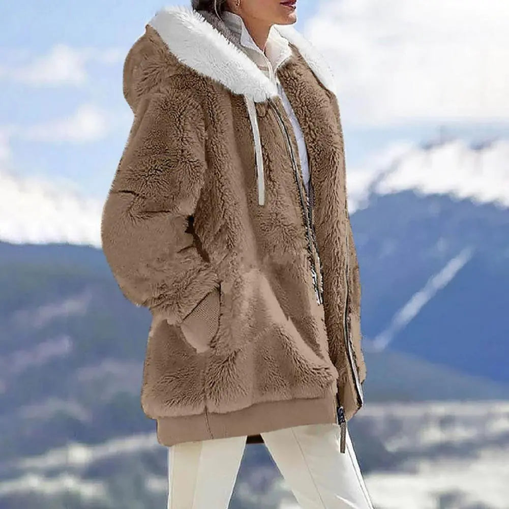 Plush Zipper Coat