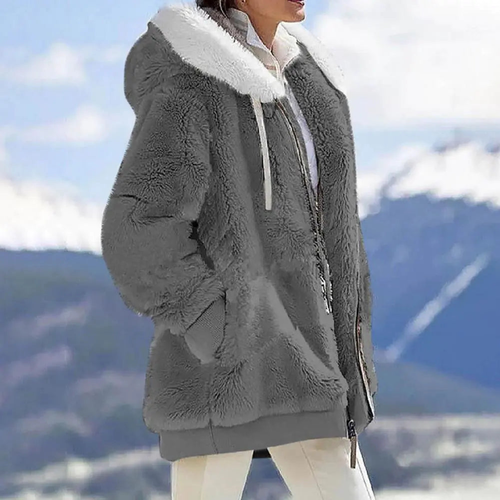 Plush Zipper Coat
