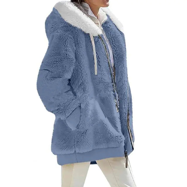 Plush Zipper Coat