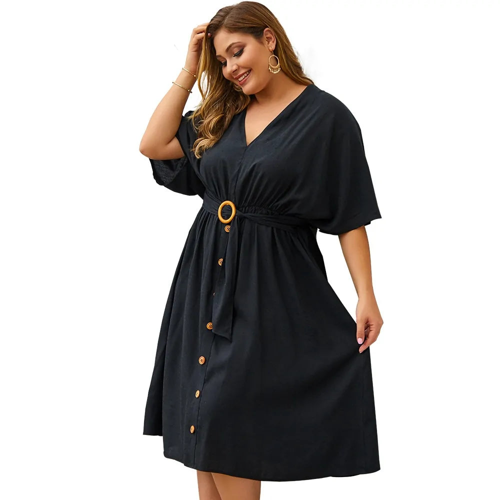 Dress V-Neck Full Sleeve