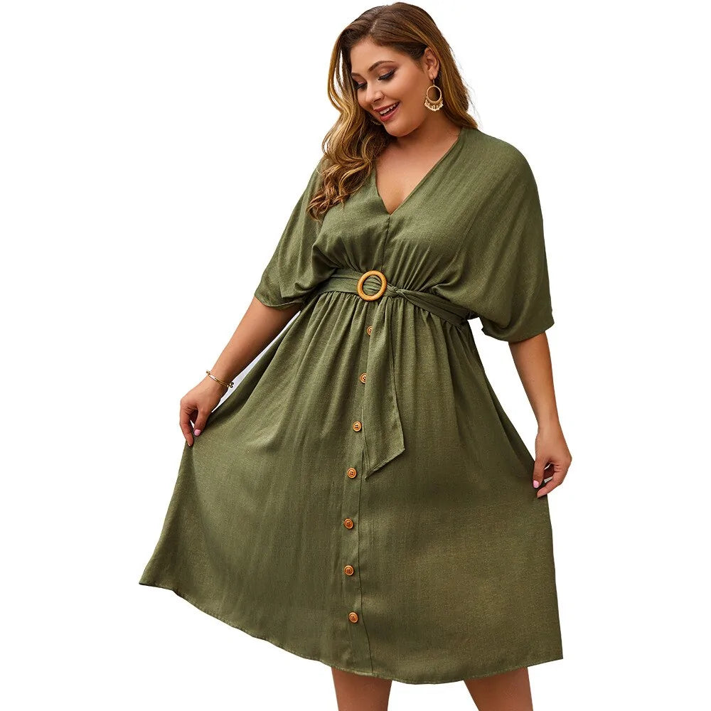 Dress V-Neck Full Sleeve