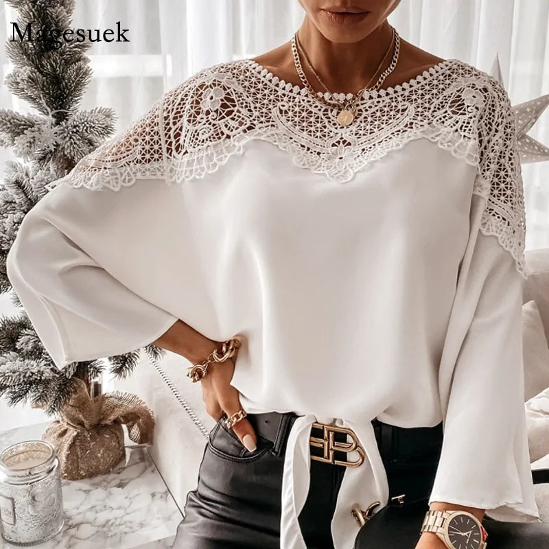 Autumn Crochet Embroidery Lace Blouses