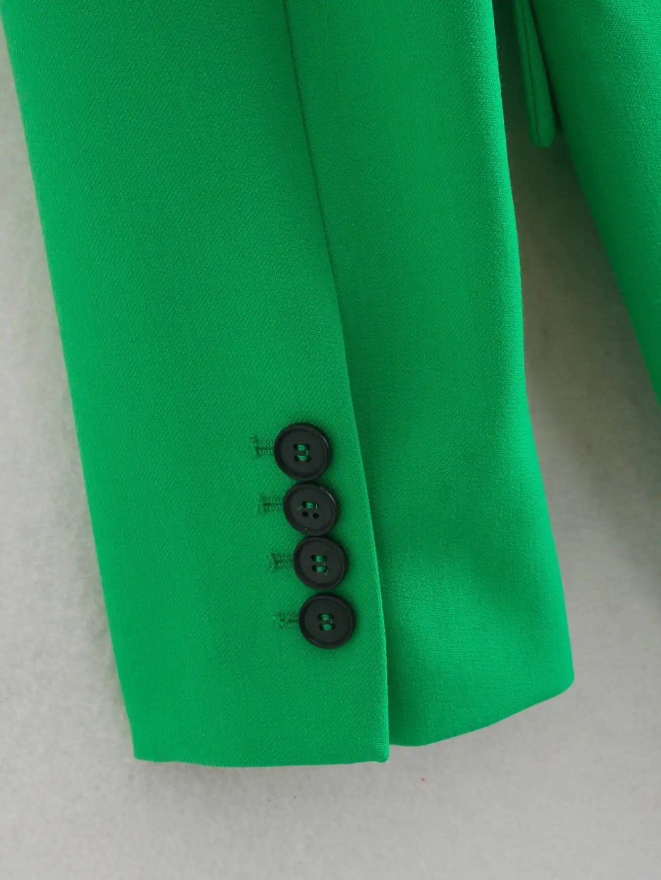 Green Straight Blazer Skirt Set