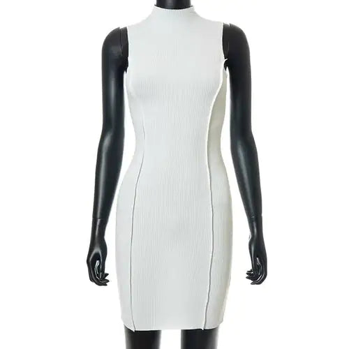 Ribbed Sleeveless Bodycon Dress