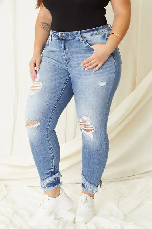 Plus Mid Rise Skinny Jeans