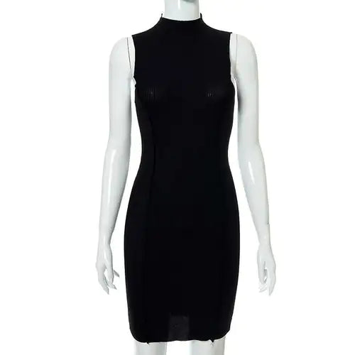 Ribbed Sleeveless Bodycon Dress