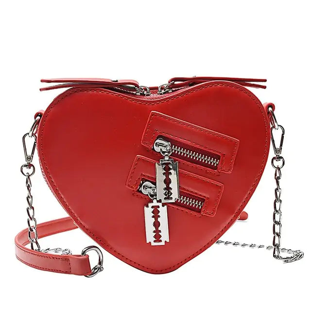 Heart Blade rits ketting crossbody tassen