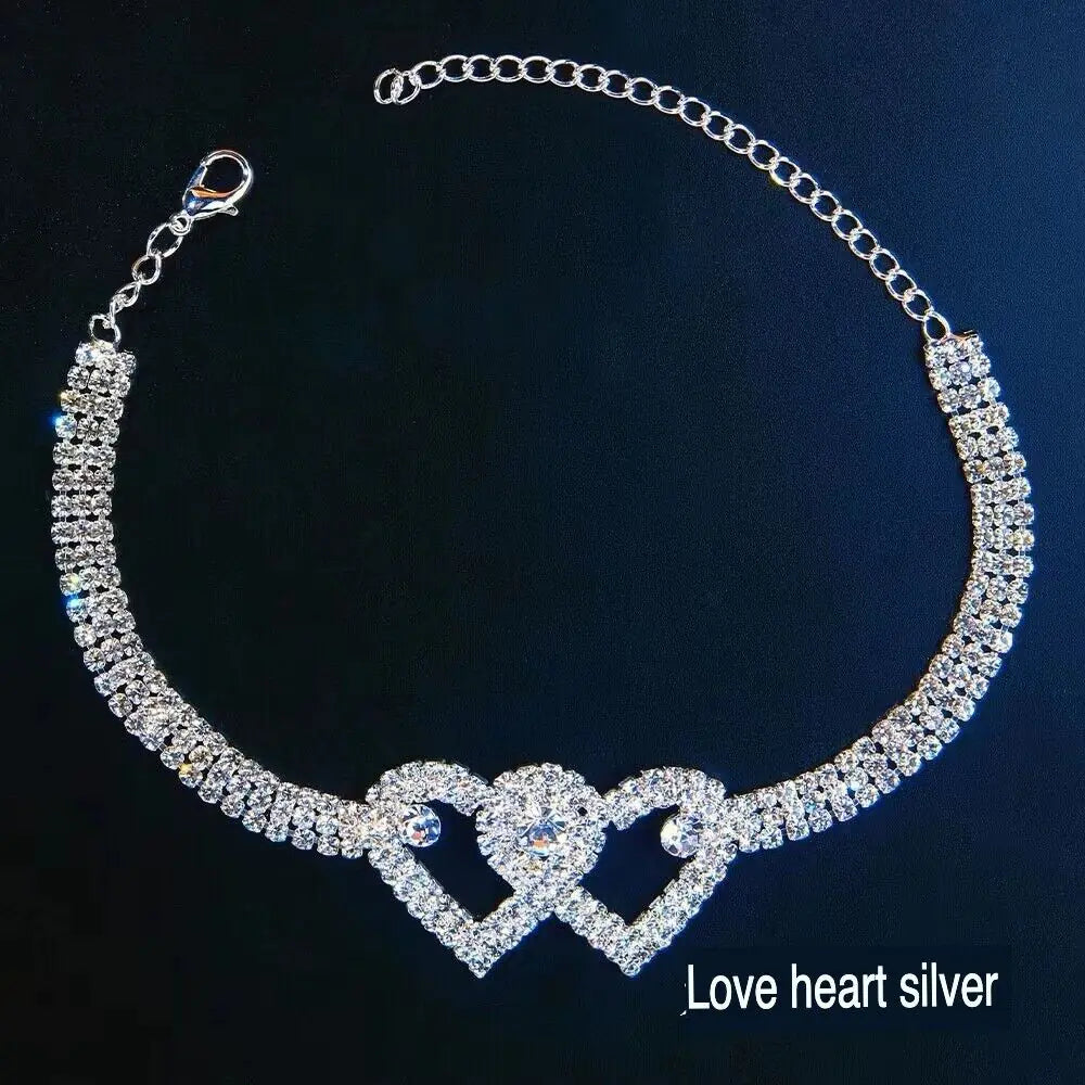 Double Heart Anklet Bracelet