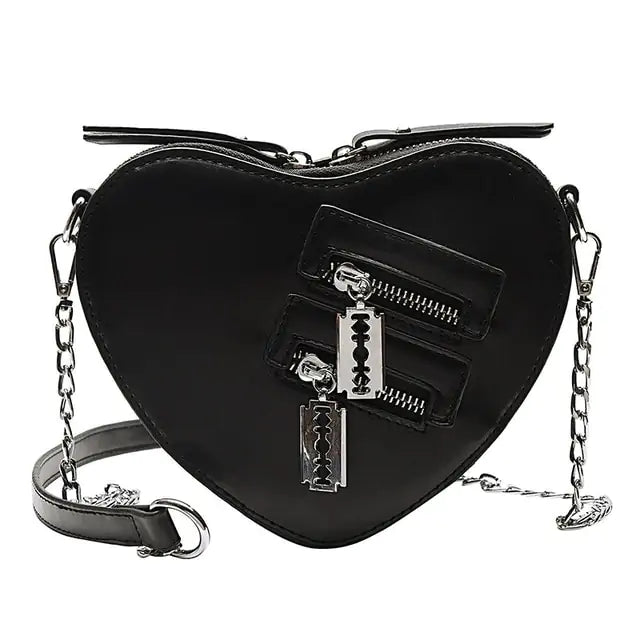 Heart Blade rits ketting crossbody tassen