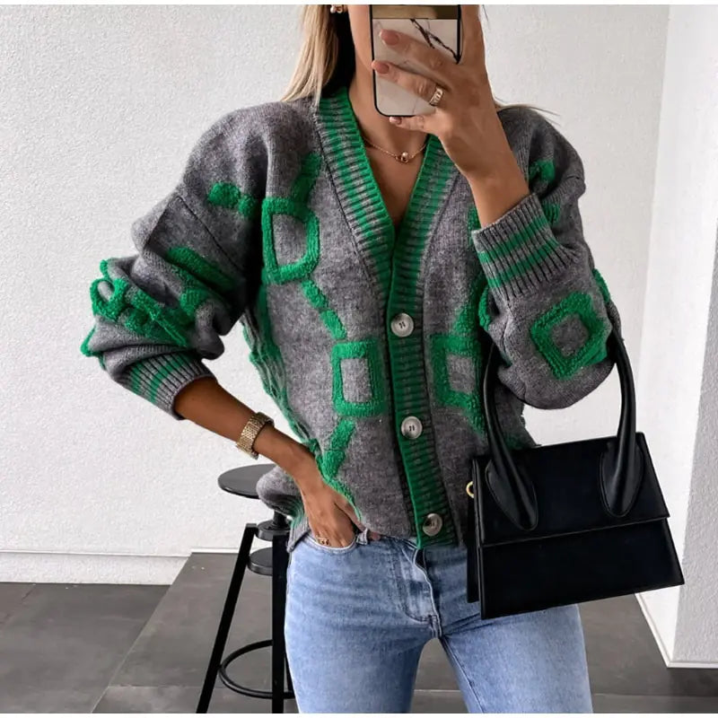 Autumn Embroidered Knit Cardigan