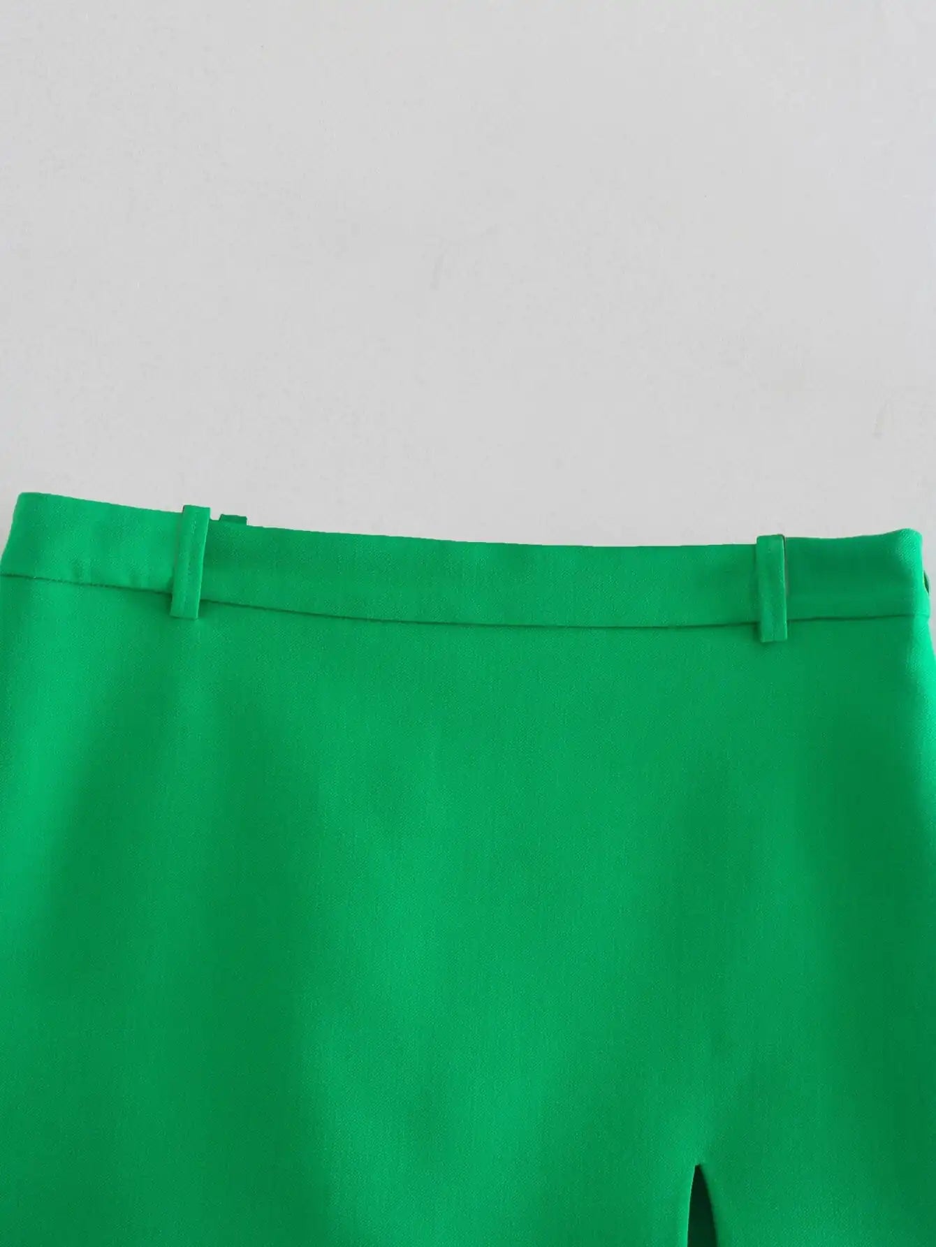 Green Straight Blazer Skirt Set