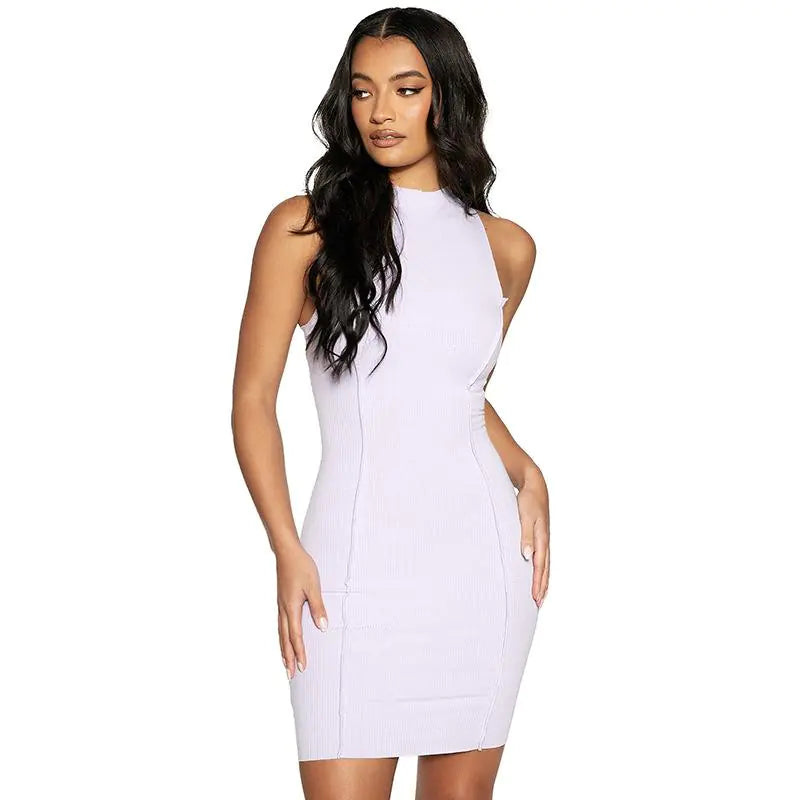 Ribbed Sleeveless Bodycon Dress