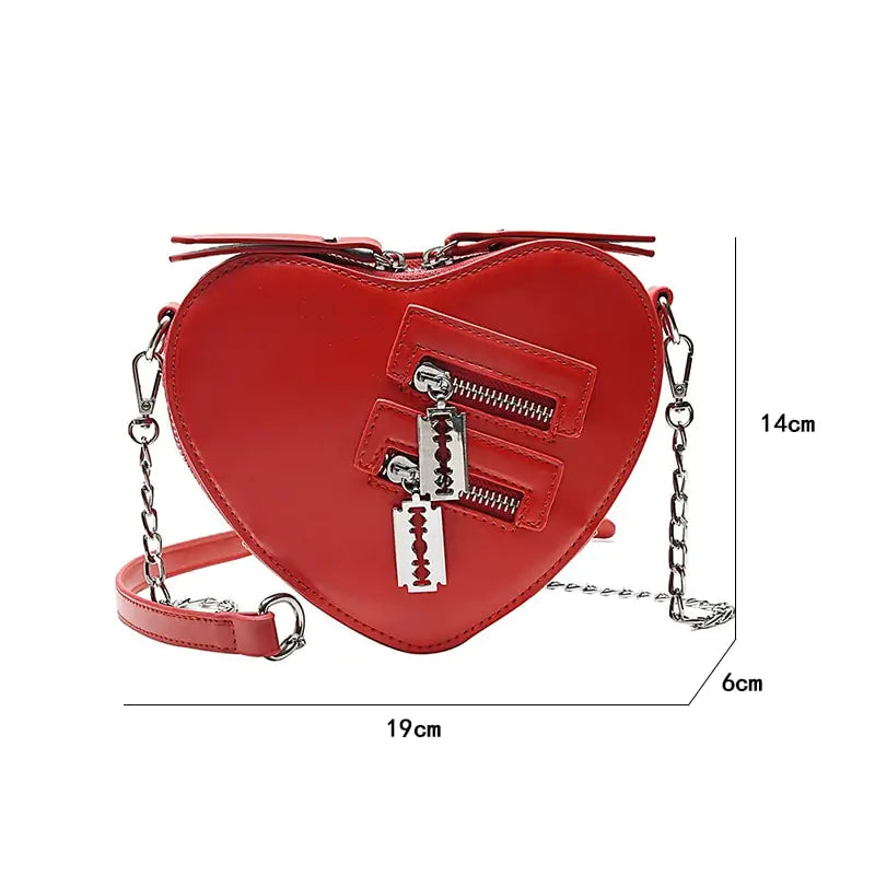 Heart Blade rits ketting crossbody tassen