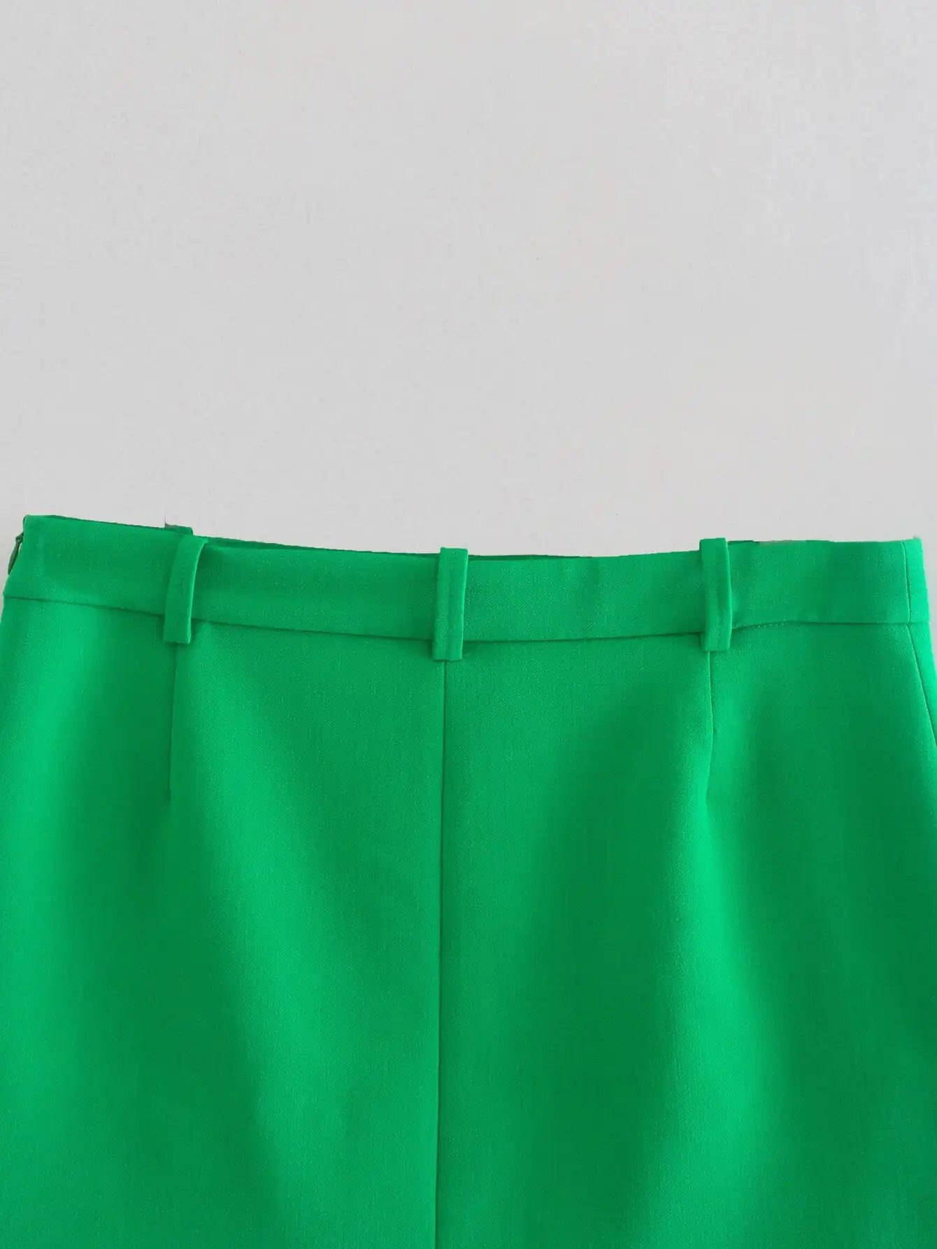 Green Straight Blazer Skirt Set