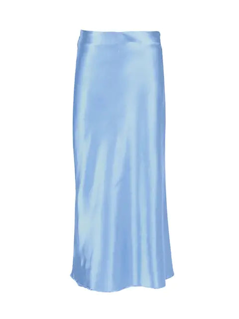 Solid Silk Long Skirt