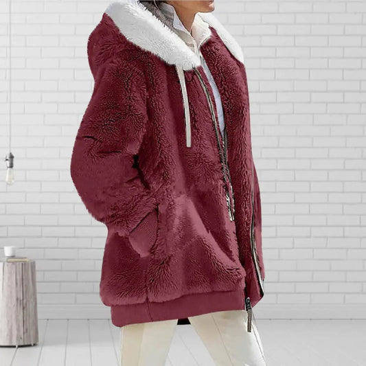 Plush Zipper Coat