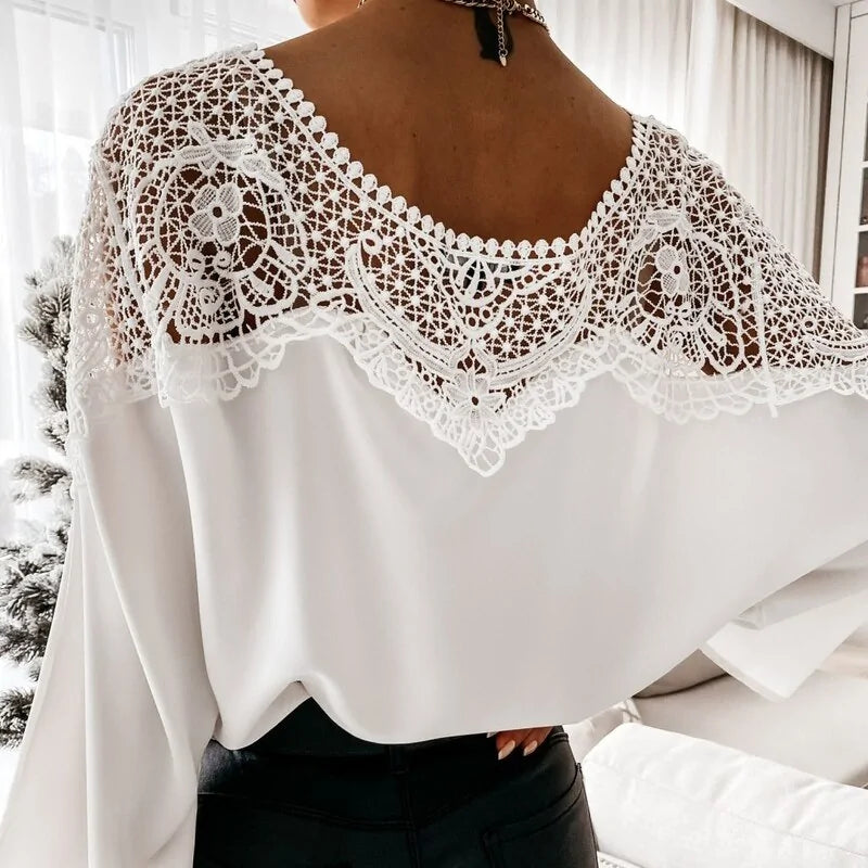 Autumn Crochet Embroidery Lace Blouses