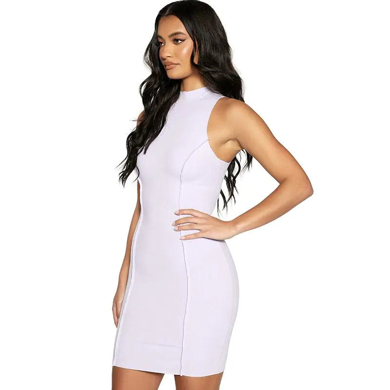 Ribbed Sleeveless Bodycon Dress