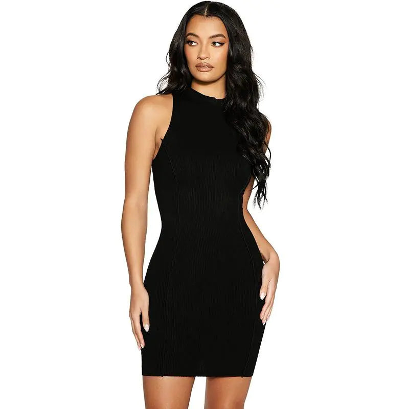 Ribbed Sleeveless Bodycon Dress