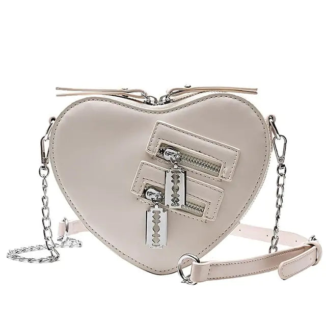 Heart Blade rits ketting crossbody tassen