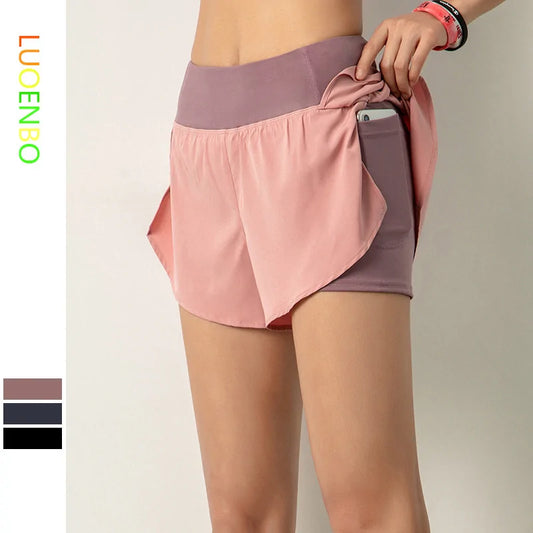 Dames Gym Dubbele Shorts