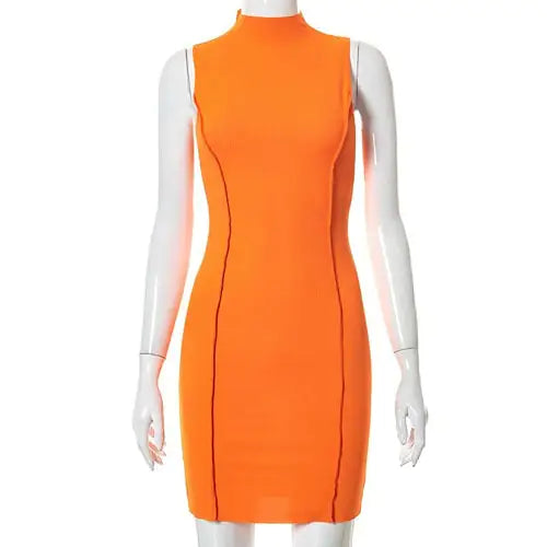 Ribbed Sleeveless Bodycon Dress