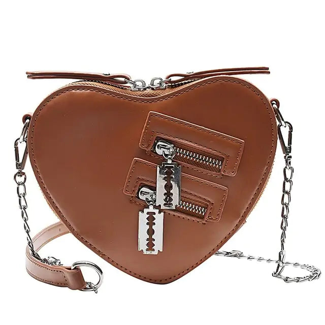 Heart Blade rits ketting crossbody tassen