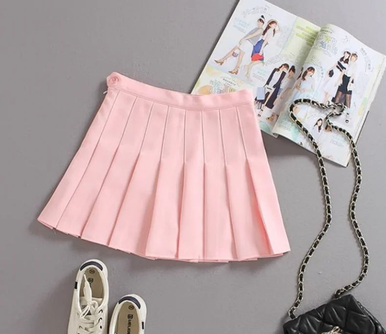 High-Waisted Pleated Skirt