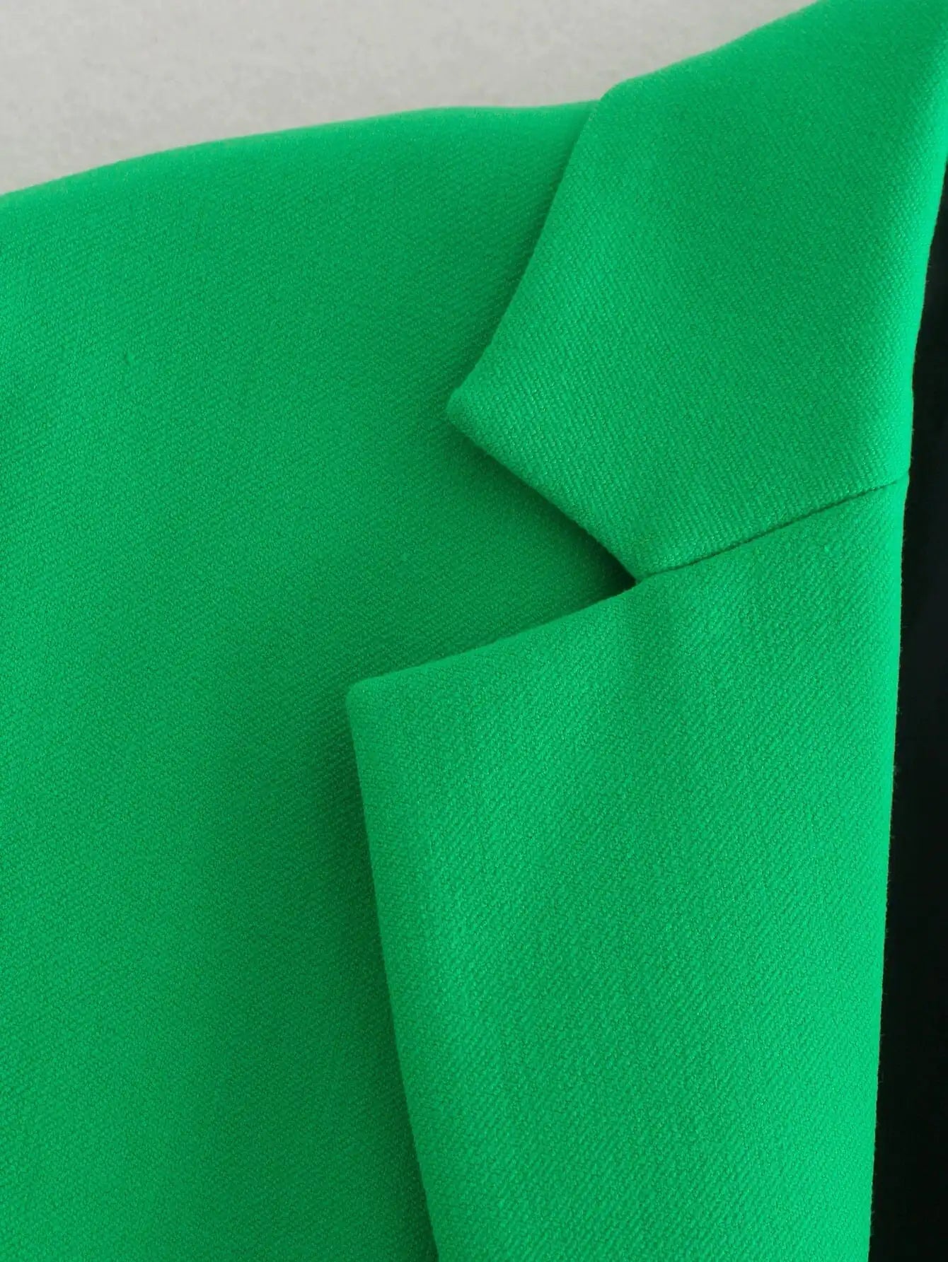 Green Straight Blazer Skirt Set