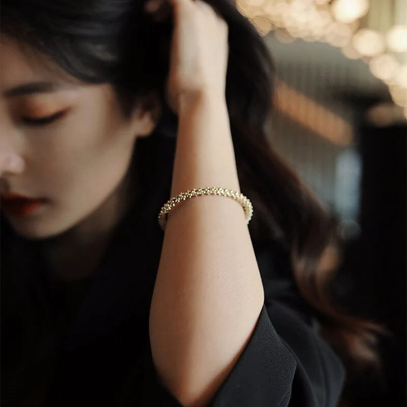 Gold Metal Open Bracelet