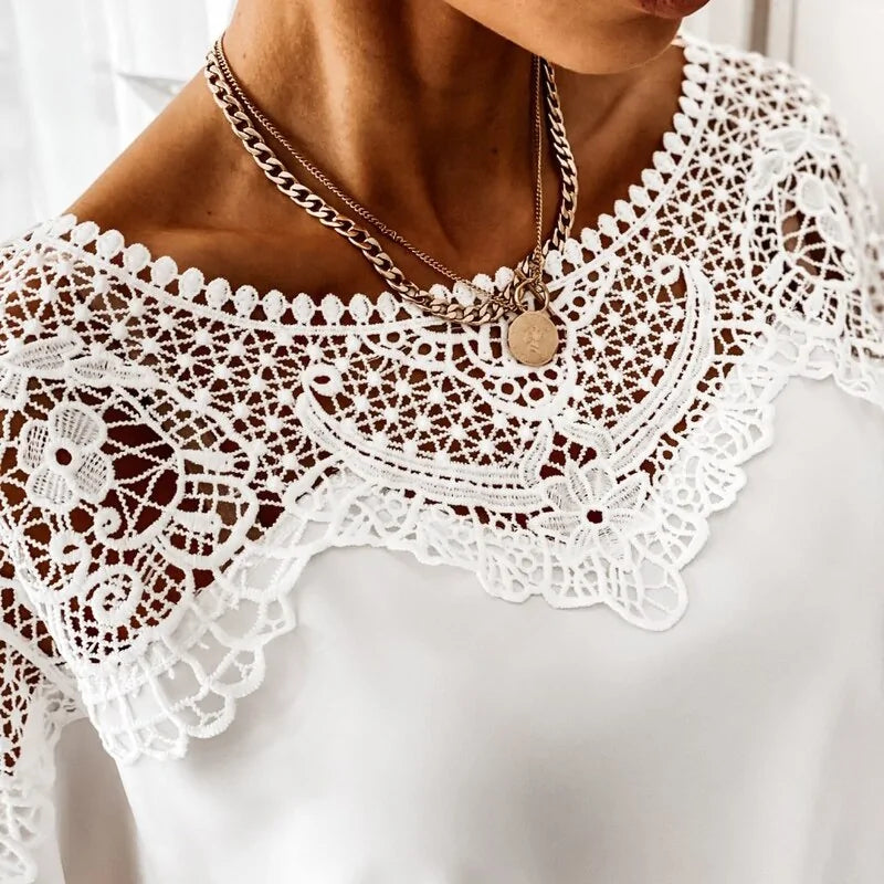 Autumn Crochet Embroidery Lace Blouses