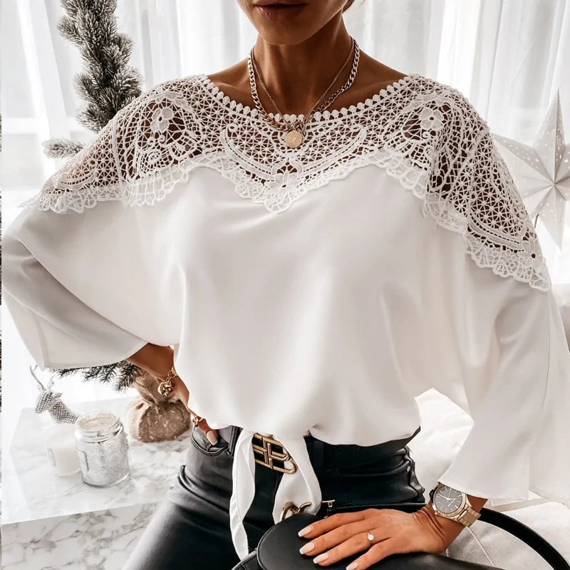 Autumn Crochet Embroidery Lace Blouses