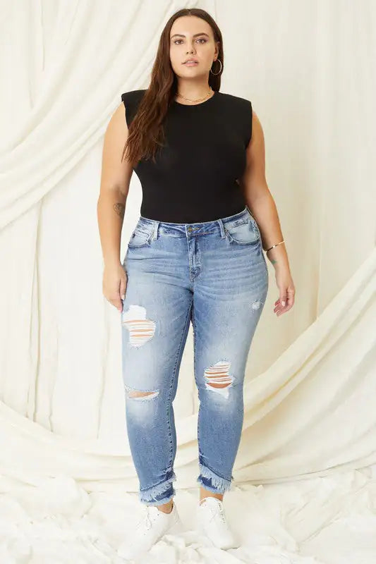 Plus Mid Rise Skinny Jeans