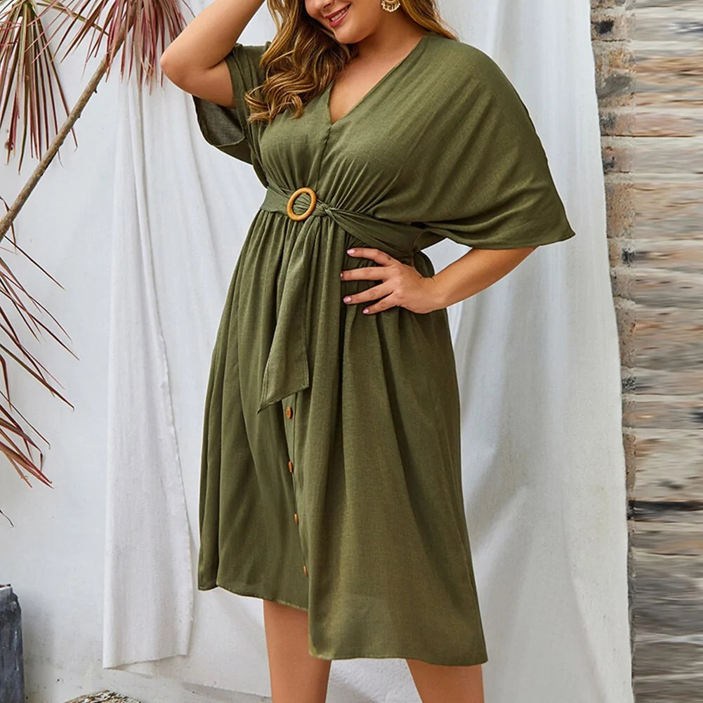 Dress V-Neck Full Sleeve