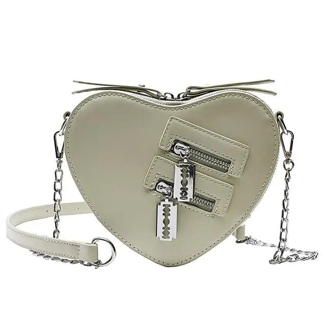 Heart Blade rits ketting crossbody tassen