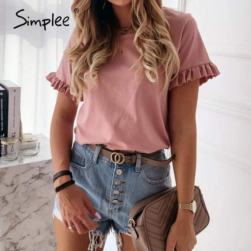 Casual Ruffles Plus Size Shirt